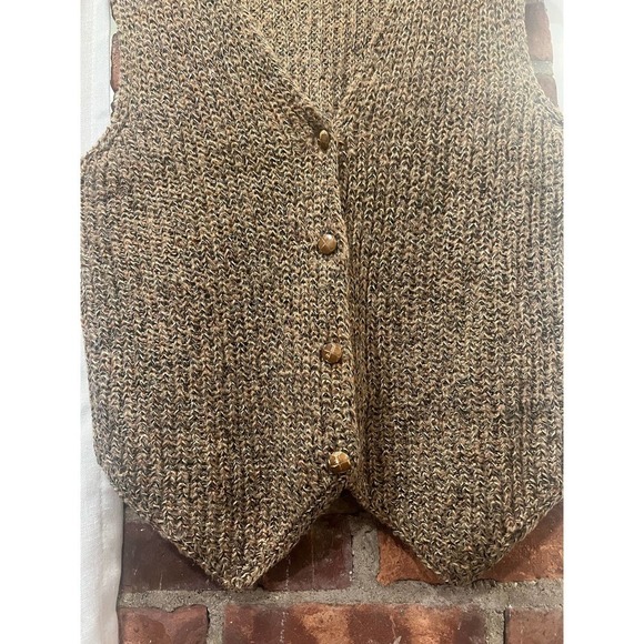 Vintage 70'S ANNE KLEIN BROWN MOHAIR BLEND POINTED HEM SWEATER VEST Med… - Picture 7 of 9